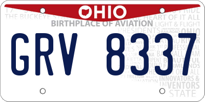 OH license plate GRV8337