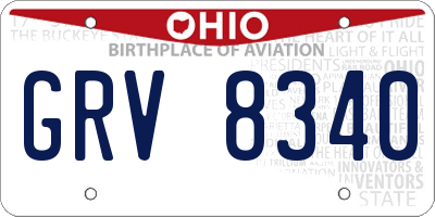 OH license plate GRV8340