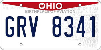 OH license plate GRV8341