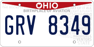 OH license plate GRV8349