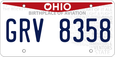 OH license plate GRV8358