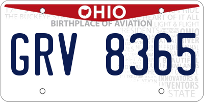 OH license plate GRV8365