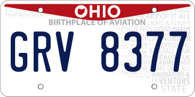 OH license plate GRV8377