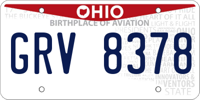 OH license plate GRV8378