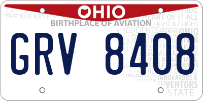 OH license plate GRV8408