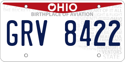 OH license plate GRV8422