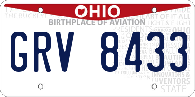 OH license plate GRV8433