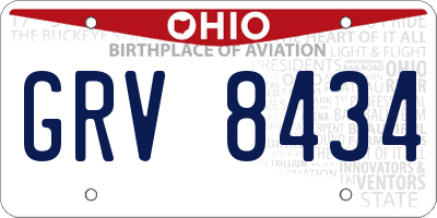 OH license plate GRV8434