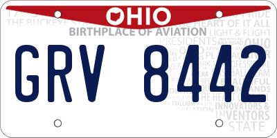 OH license plate GRV8442