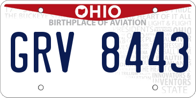 OH license plate GRV8443