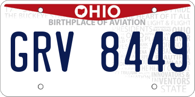 OH license plate GRV8449