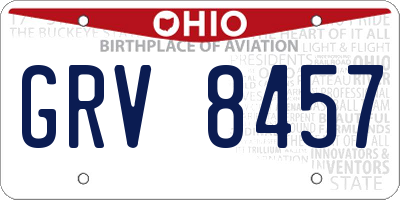 OH license plate GRV8457