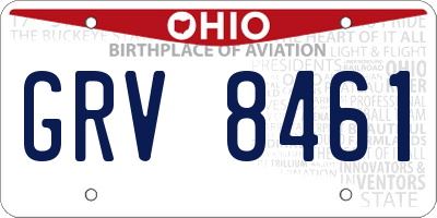 OH license plate GRV8461