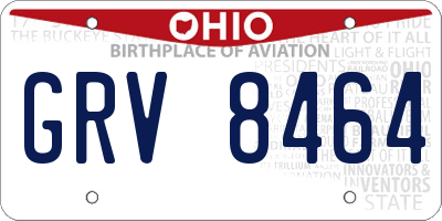 OH license plate GRV8464