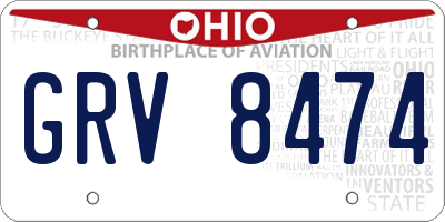 OH license plate GRV8474
