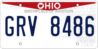 OH license plate GRV8486