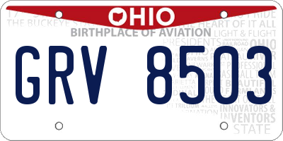 OH license plate GRV8503