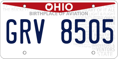 OH license plate GRV8505