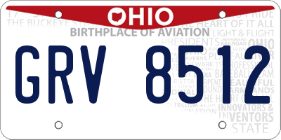 OH license plate GRV8512