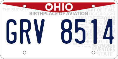 OH license plate GRV8514