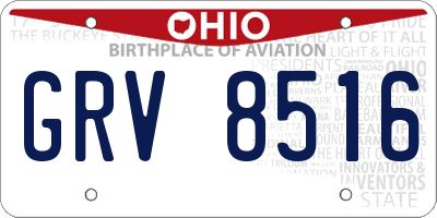 OH license plate GRV8516