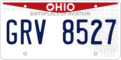 OH license plate GRV8527