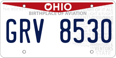OH license plate GRV8530