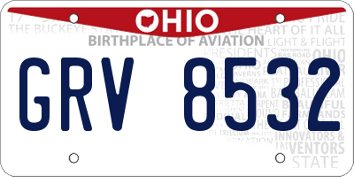 OH license plate GRV8532