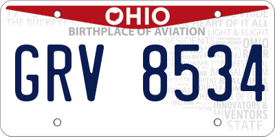 OH license plate GRV8534