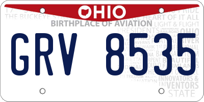 OH license plate GRV8535