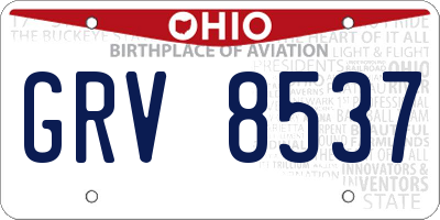 OH license plate GRV8537