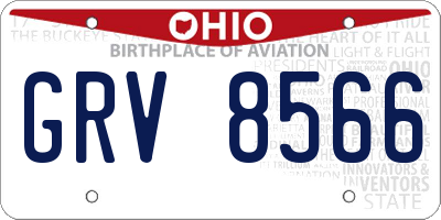 OH license plate GRV8566