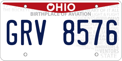 OH license plate GRV8576