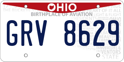 OH license plate GRV8629
