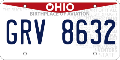 OH license plate GRV8632