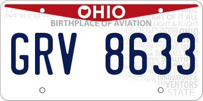 OH license plate GRV8633