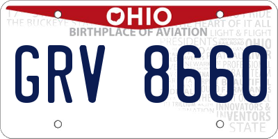 OH license plate GRV8660