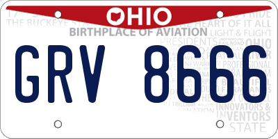 OH license plate GRV8666