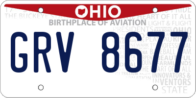 OH license plate GRV8677