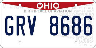 OH license plate GRV8686