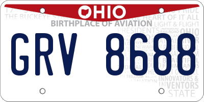 OH license plate GRV8688