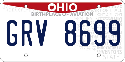 OH license plate GRV8699