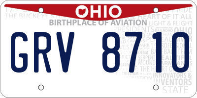 OH license plate GRV8710