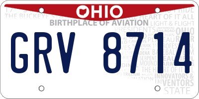 OH license plate GRV8714