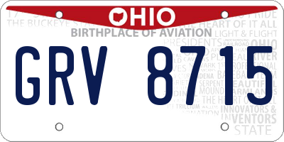 OH license plate GRV8715