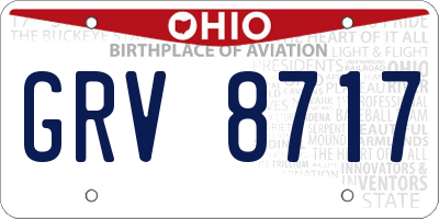 OH license plate GRV8717