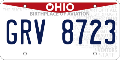 OH license plate GRV8723
