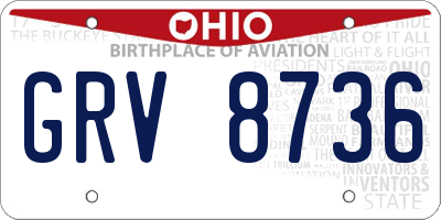 OH license plate GRV8736