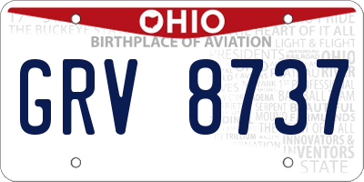 OH license plate GRV8737