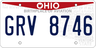 OH license plate GRV8746